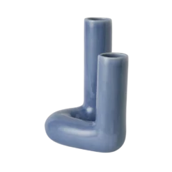 Double soliflore céramique bleu 26 cm Shilo