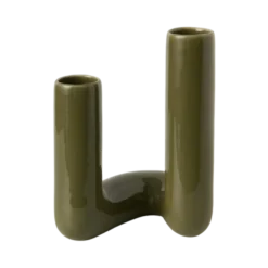Double soliflore céramique kaki 27 cm Shilo