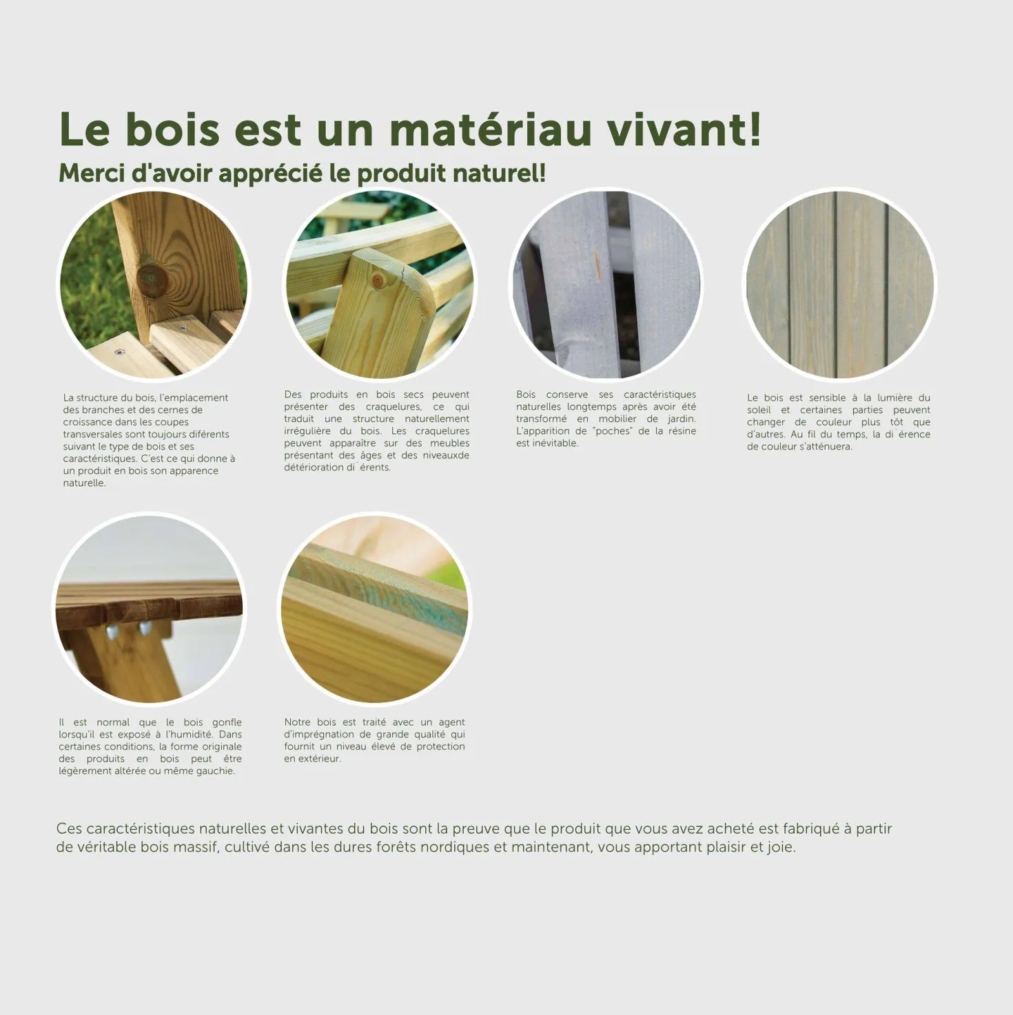 EKJU Table de pique-nique en Bois Elsa
