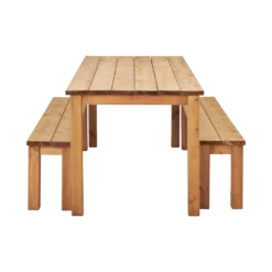 EKJU Table 200 x 78 cm avec Deux Bancs en Bois Eloise