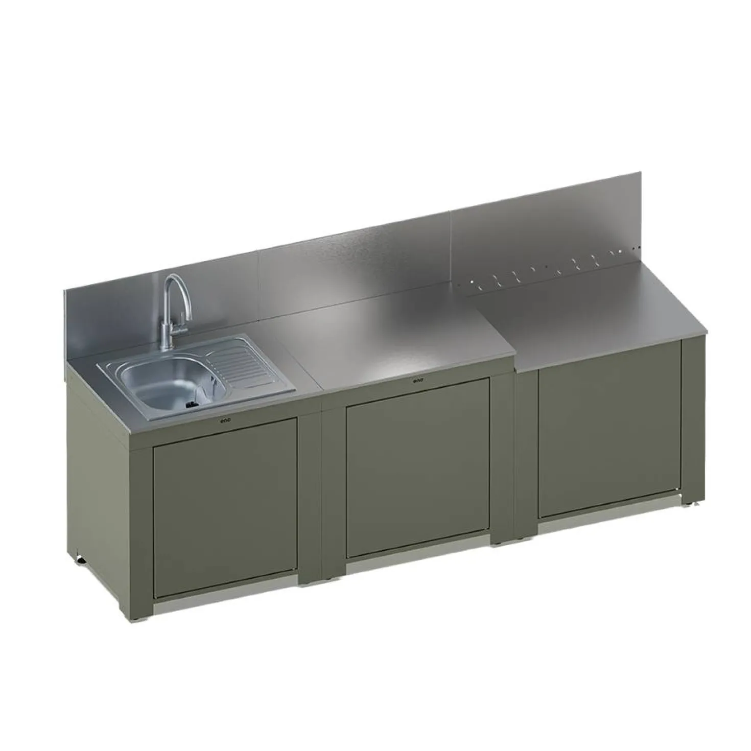 ENO Cuisine 3 modules avec évier, Classic Vert Sauge