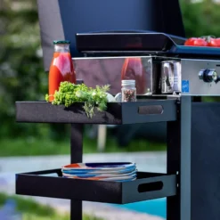 ENO Ensemble Plancha et Chariot Initial Gaz 65 en Acier Noir et Inox