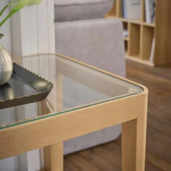 Etagère basse bois et verre Alice