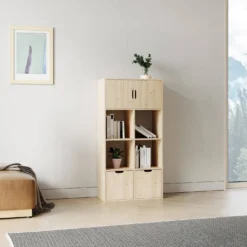 Etagère bois massif 8 cases Elio