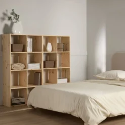 Etagère bois massif 16 cases Elio