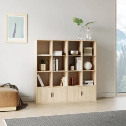 Etagère bois massif 16 cases Elio