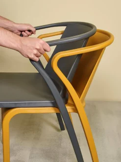 EZPELETA Lot de 2 Fauteuils Empilables Fado
