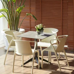 EZPELETA Lot de 2 Fauteuils Empilables Fado