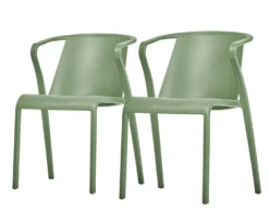 EZPELETA Lot de 2 Fauteuils Empilables Fado