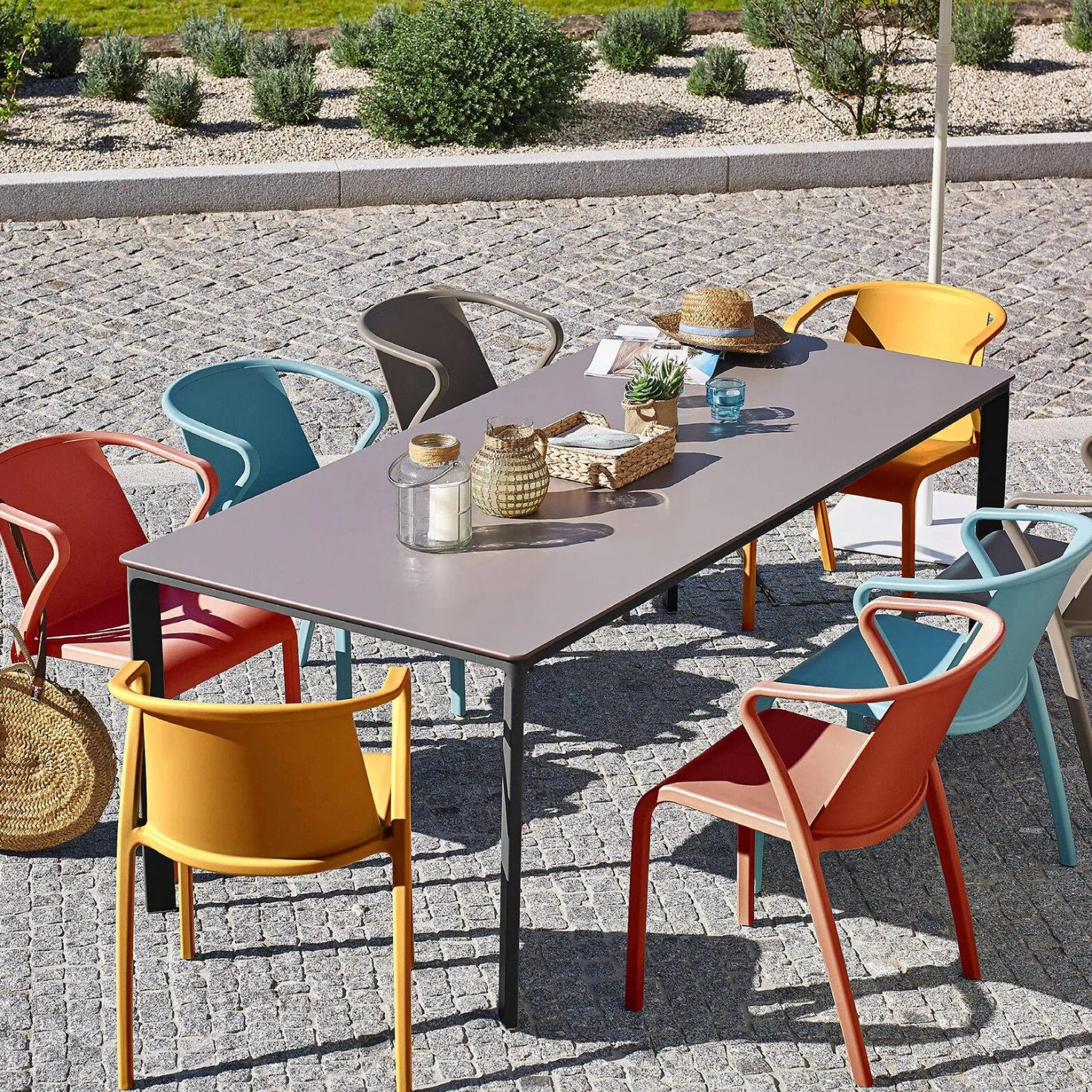 EZPELETA Lot de 2 Fauteuils Empilables Fado