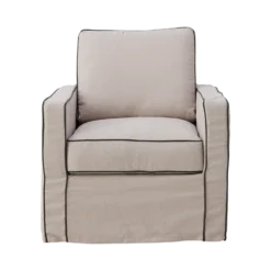 Fauteuil coton/lin déhoussable Margot