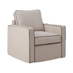 Fauteuil coton/lin déhoussable Margot