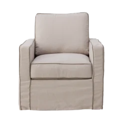 Fauteuil coton/lin déhoussable Margot