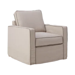 Fauteuil coton/lin déhoussable Margot