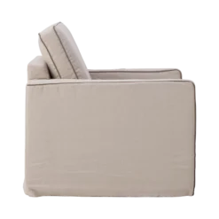 Fauteuil coton/lin déhoussable Margot