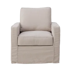 Fauteuil coton/lin déhoussable Margot