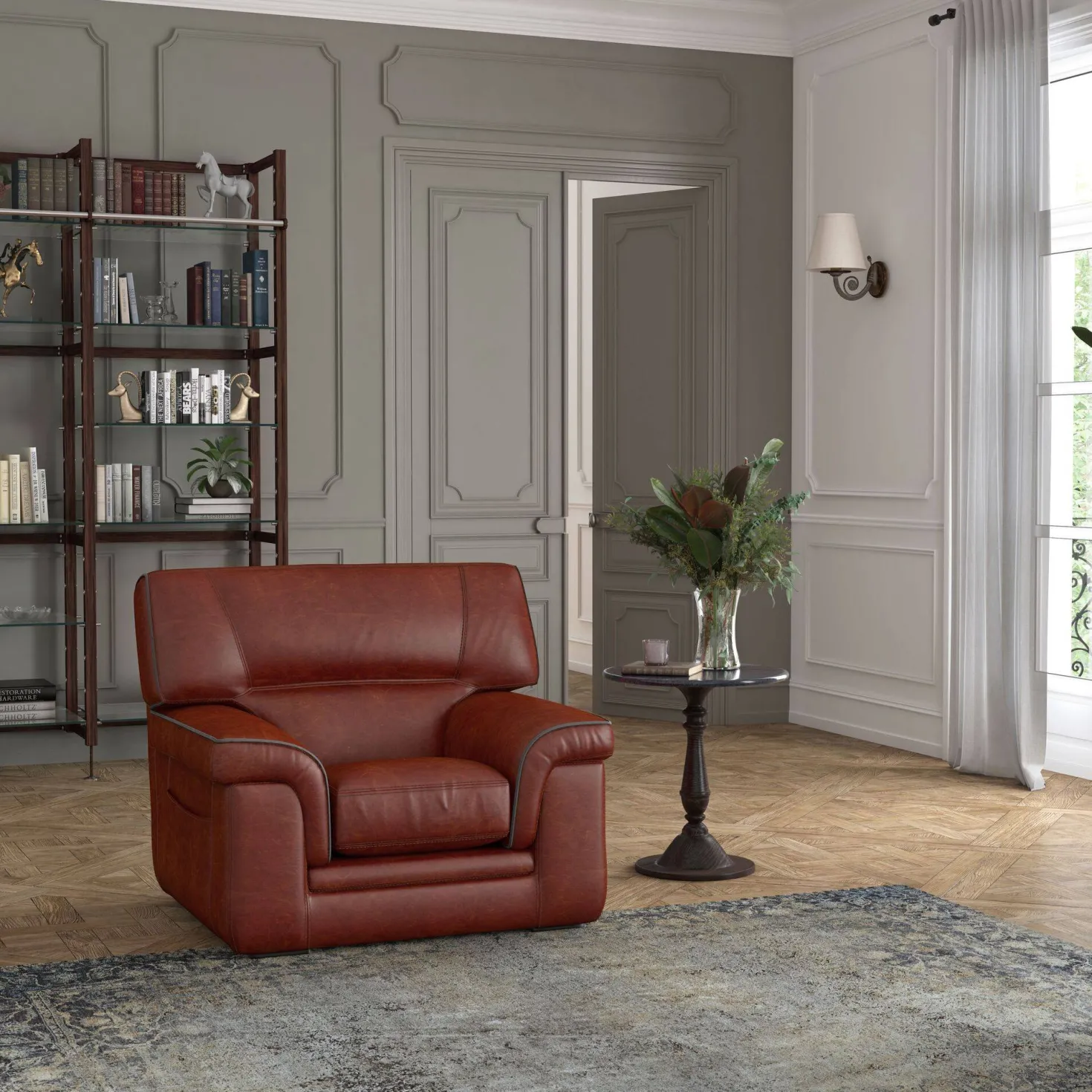Fauteuil cuir Valentina