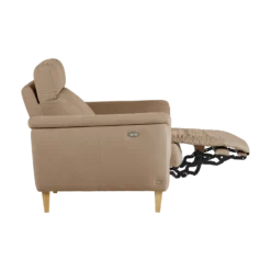 Fauteuil relax électrique coton lin Bergen