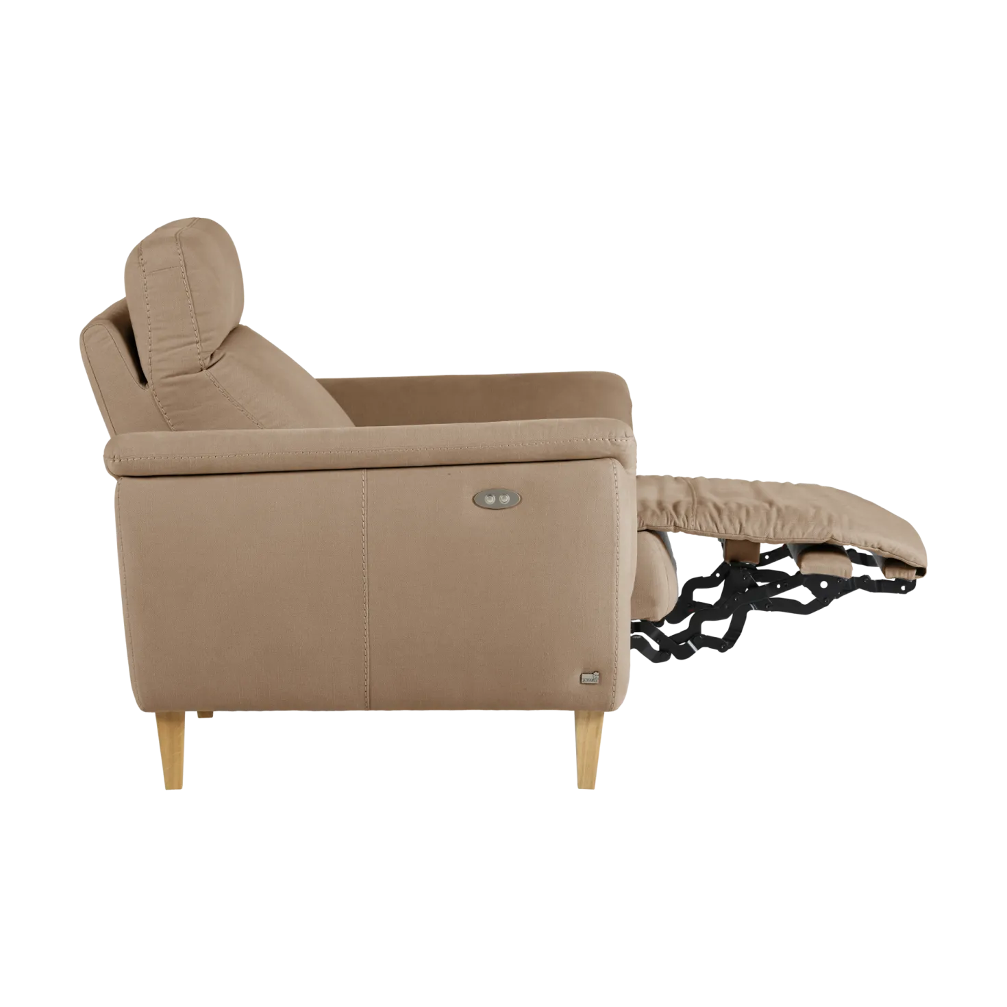 Fauteuil relax électrique coton lin Bergen