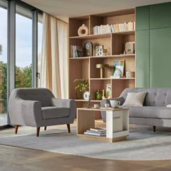 Fauteuil tissu chiné Agathe