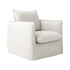 Fauteuil tissu effet lin Orphée