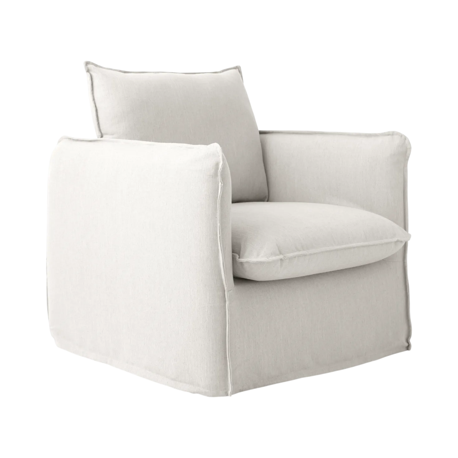 Fauteuil tissu effet lin Orphée