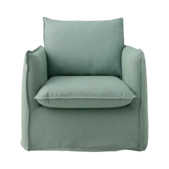 Fauteuil tissu effet lin Orphée