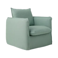 Fauteuil tissu effet lin Orphée