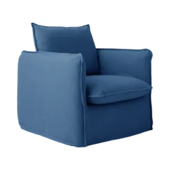 Fauteuil tissu effet lin Orphée
