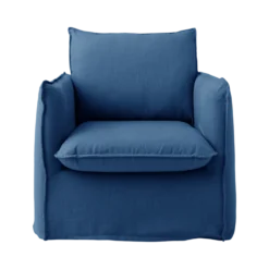 Fauteuil tissu effet lin Orphée