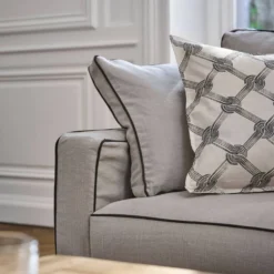 Fauteuil XL coton/lin déhoussable Margot