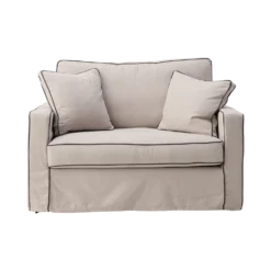 Fauteuil XL coton/lin déhoussable Margot