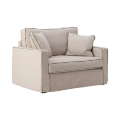 Fauteuil XL coton/lin déhoussable Margot