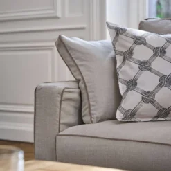 Fauteuil XL coton/lin déhoussable Margot