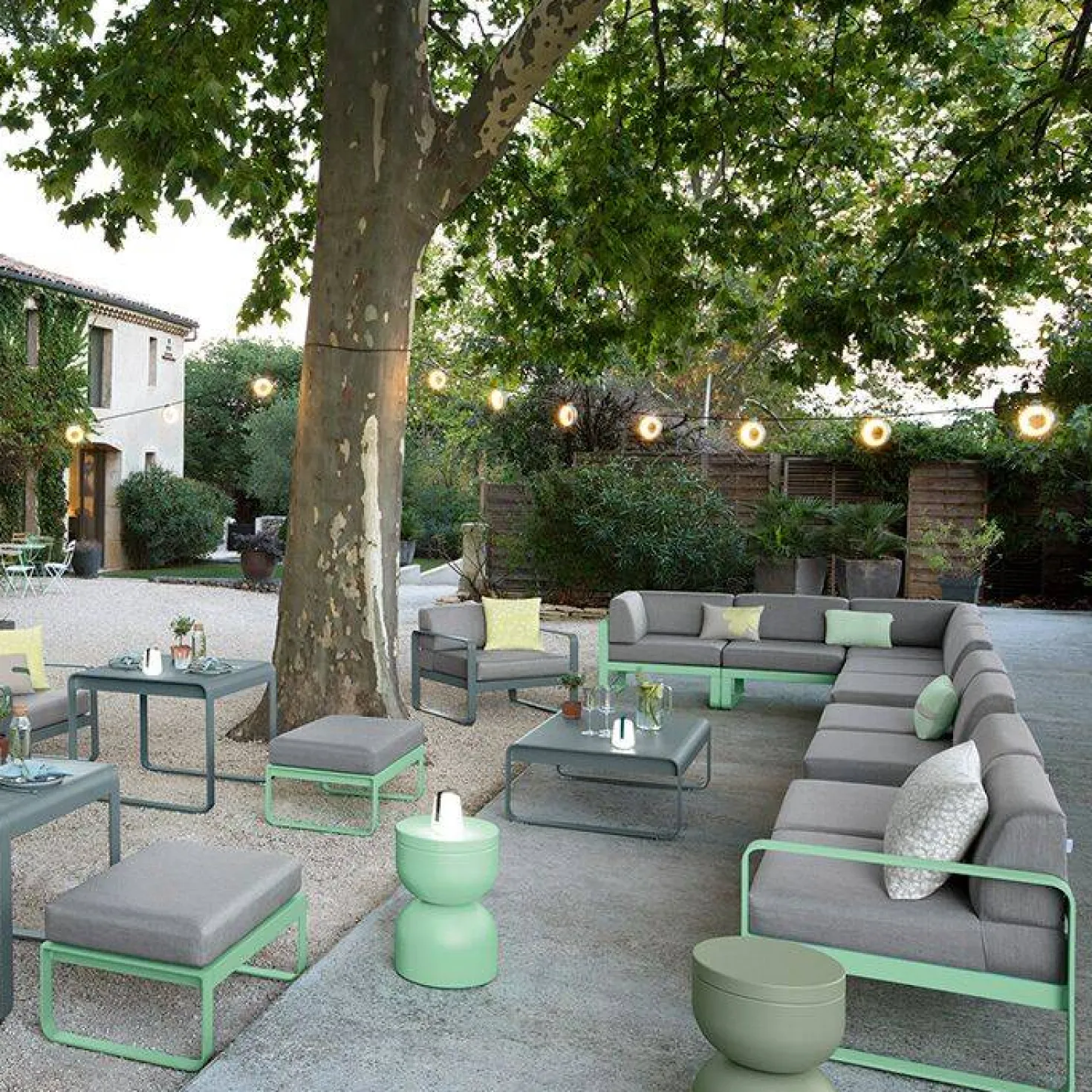 FERMOB Canapé 3 Places Bellevie Gris Flanelle en Aluminium