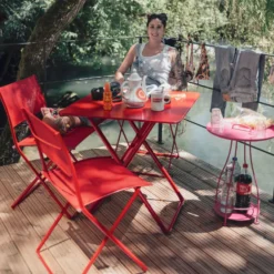 FERMOB Lot de 2 Chaises Pliantes Plein Air Toile Stéréo et en Acier