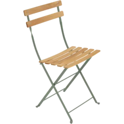 FERMOB Lot de 2 Chaises Pliantes Bistro Naturel en Acier et en Bois