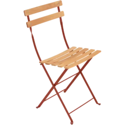 FERMOB Lot de 2 Chaises Pliantes Bistro Naturel en Acier et en Bois