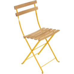 FERMOB Lot de 2 Chaises Pliantes Bistro Naturel en Acier et en Bois
