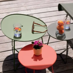 FERMOB Table Basse Plateau Amovible Cocotte en Acier et Aluminium