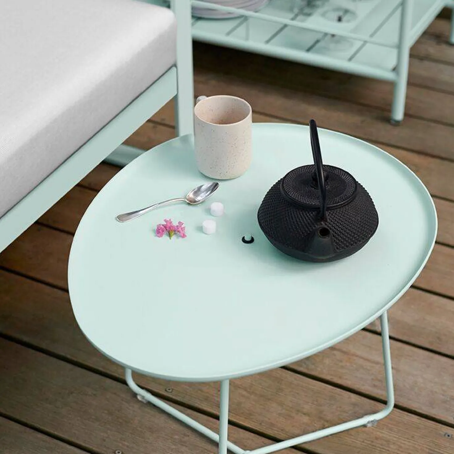 FERMOB Table Basse Plateau Amovible Cocotte en Acier et Aluminium
