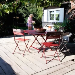 FERMOB Table Carrée Pliante 128 x 128 cm Caractère en Acier