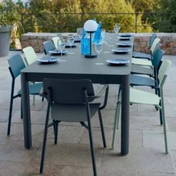 FERMOB Table Rectangulaire Extensible 149/299 x 100 cm Ribambelle en Aluminium