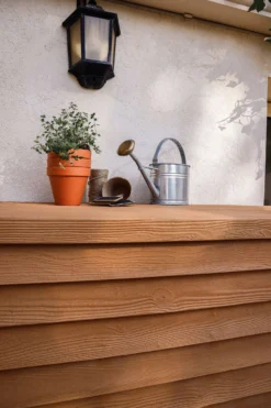 GARANTIA Récupérateur d'eau aspect bois clair 350L, Woody