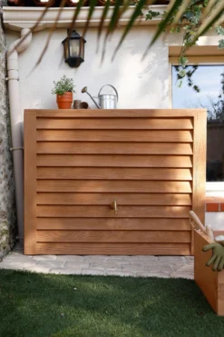 GARANTIA Récupérateur d'eau aspect bois clair 350L, Woody