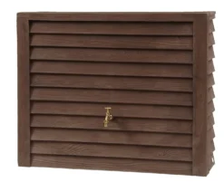 GARANTIA Récupérateur d'eau aspect bois foncé 350L, Woody