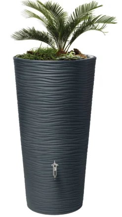 GARANTIA Récupérateur d'eau avec bac à fleurs et accessoires 210 L, Natura