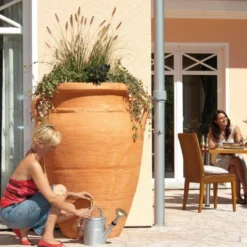 GARANTIA Récupérateur d'eau avec bac à fleurs 360L, Antik