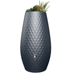 GARANTIA Récupérateur d'eau Triagon avec bac à fleurs et accessoires 230L, Triagon