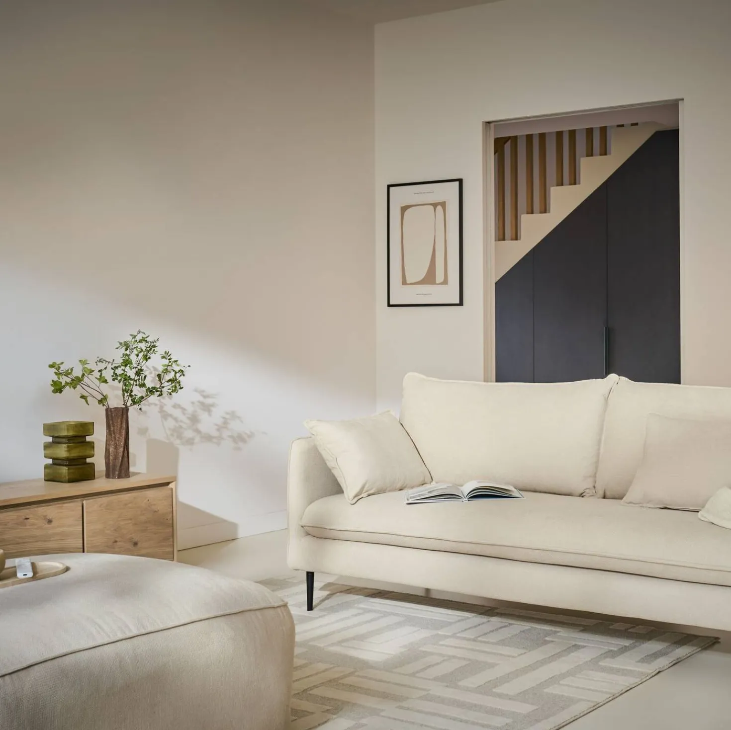Grand pouf tissu Otis